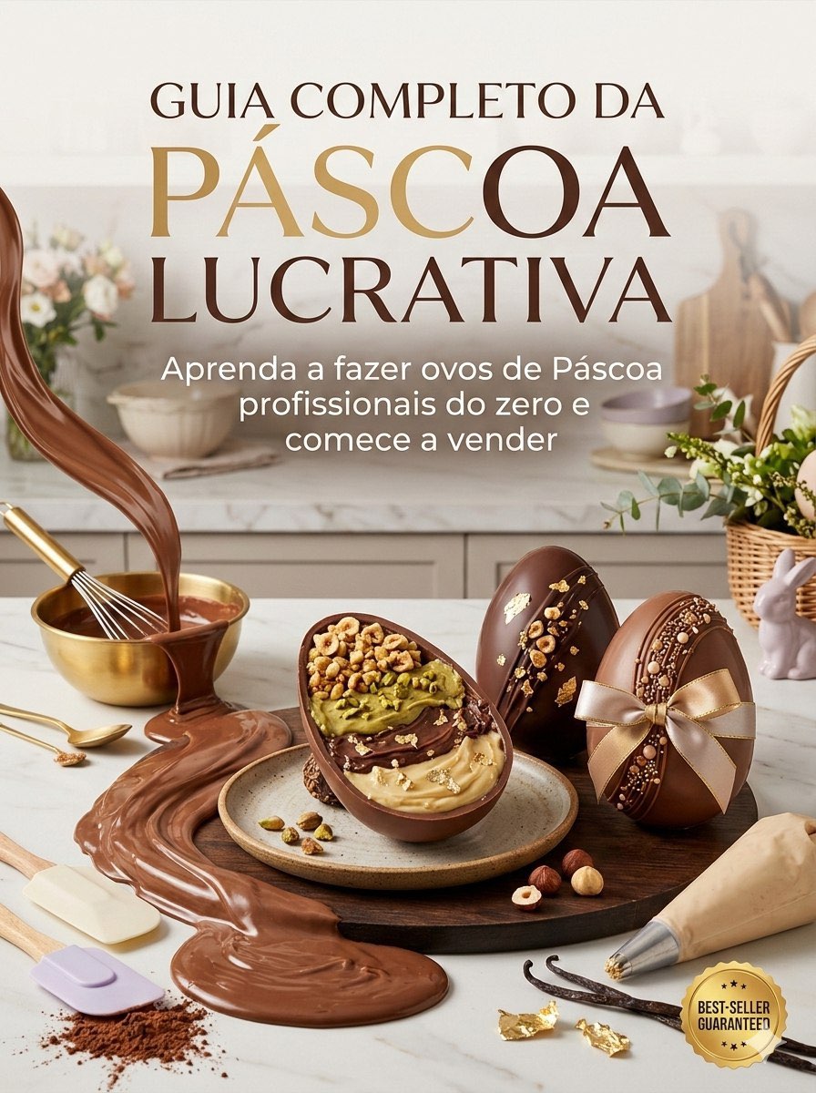 Guia Completo da Pascoa Lucrativa - Aprenda a fazer ovos de Pascoa profissionais do zero e comece a vender